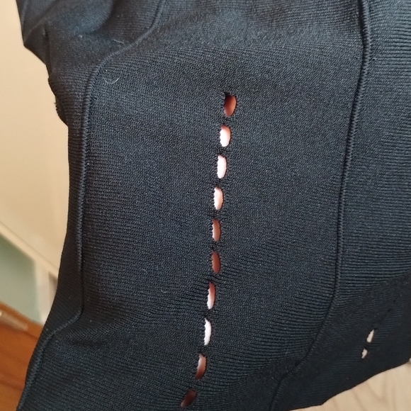 Sandro Midi A-line Black Stretchy Knitted Dress Sz M Excellent Condition - Picture 7 of 14